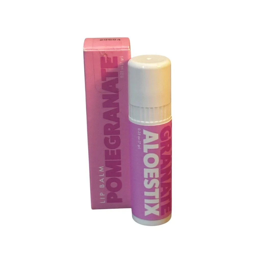 Aloestix Pomegranate Lip Balm 0.25 oz 7g Moisturizing Lip Treatment Pink Box